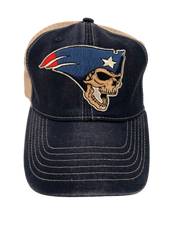 Flying Skull Denim Trucker Hat